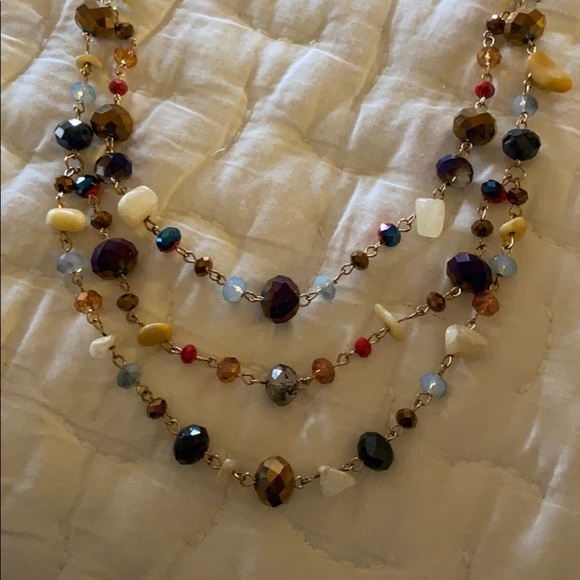 💎 Multi-colored stone sand glass bead 
necklace - Picture 5 of 6